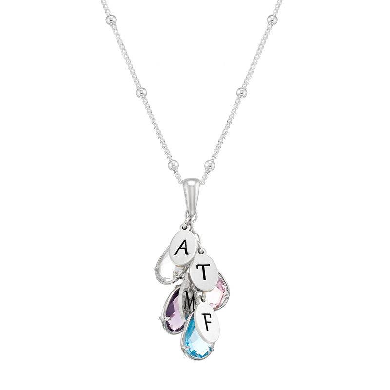 Grapes Birthstone Initials Drop Necklace Personalized Name Necklace