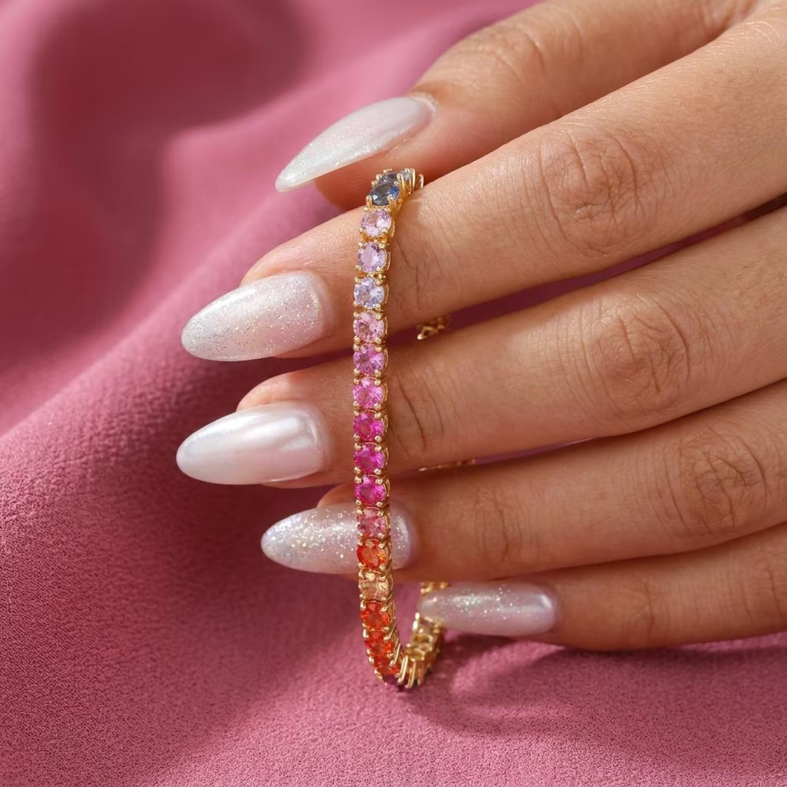Rabow CZ Tennis Chain Colorful Bracelet
