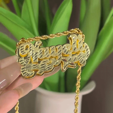 Nameplate Cut Double Layer Custom Name Necklace 