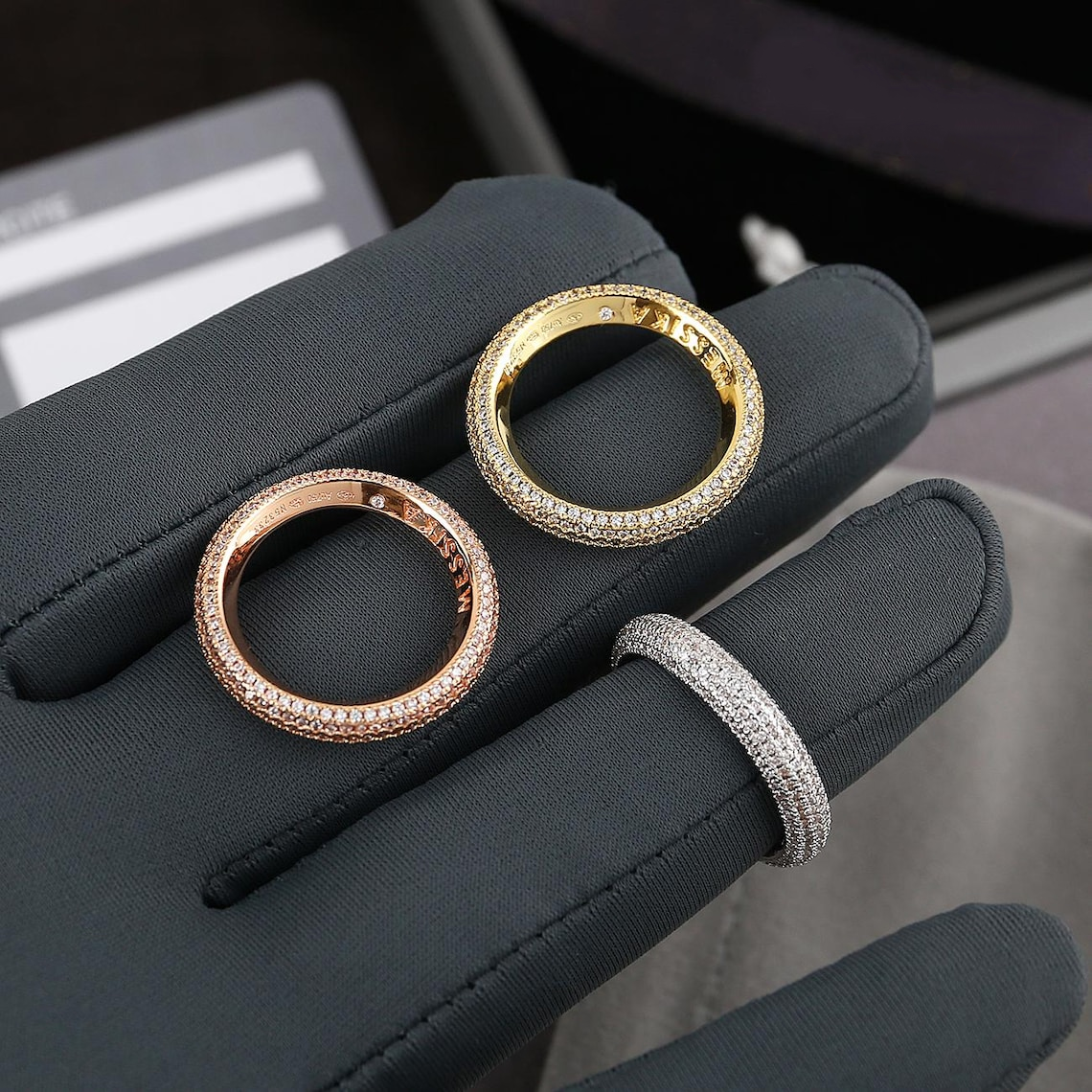 Vintage Iced Out Shiny Hip Hop Pure Ring