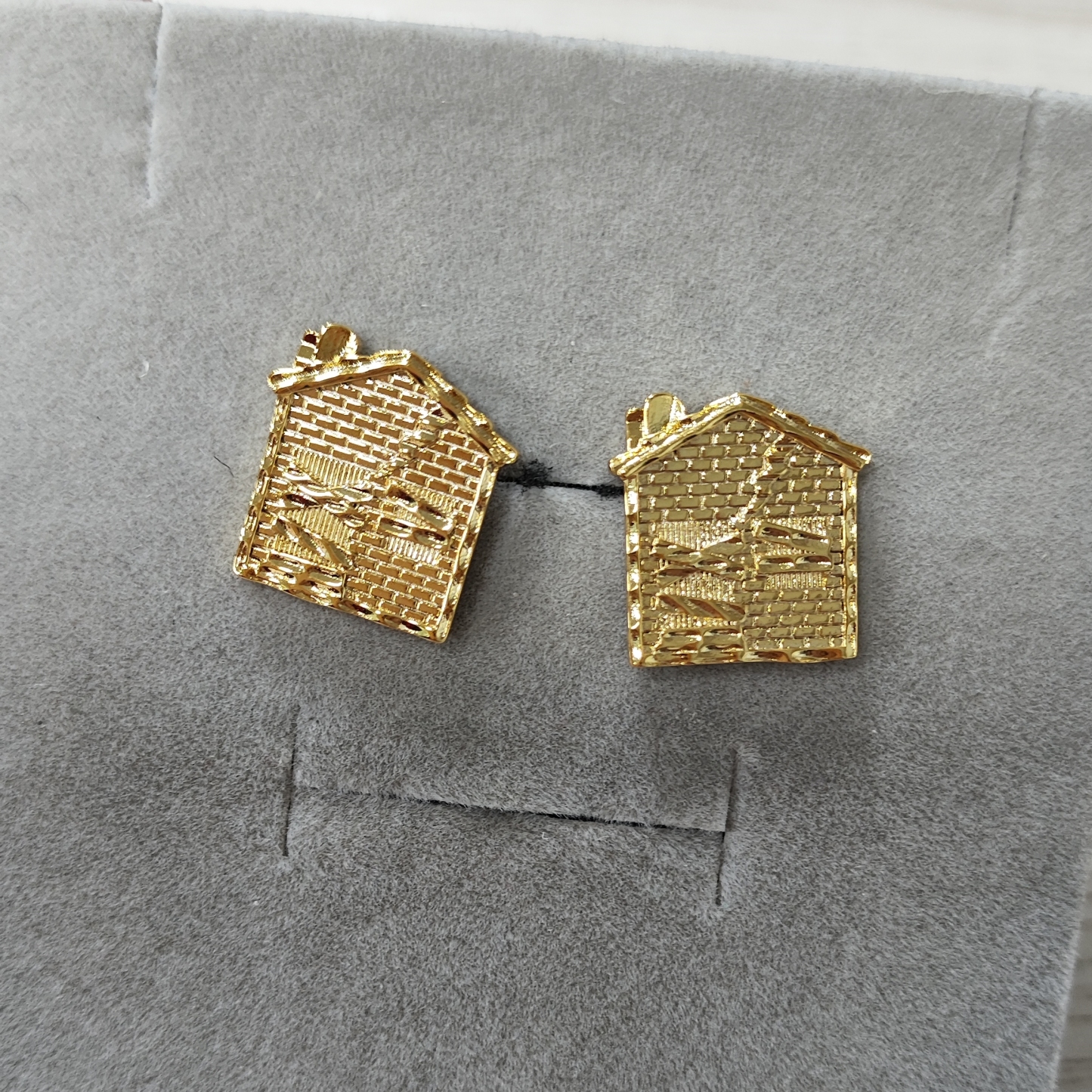 Trap House Stud Earrings Gold Plated Earrings