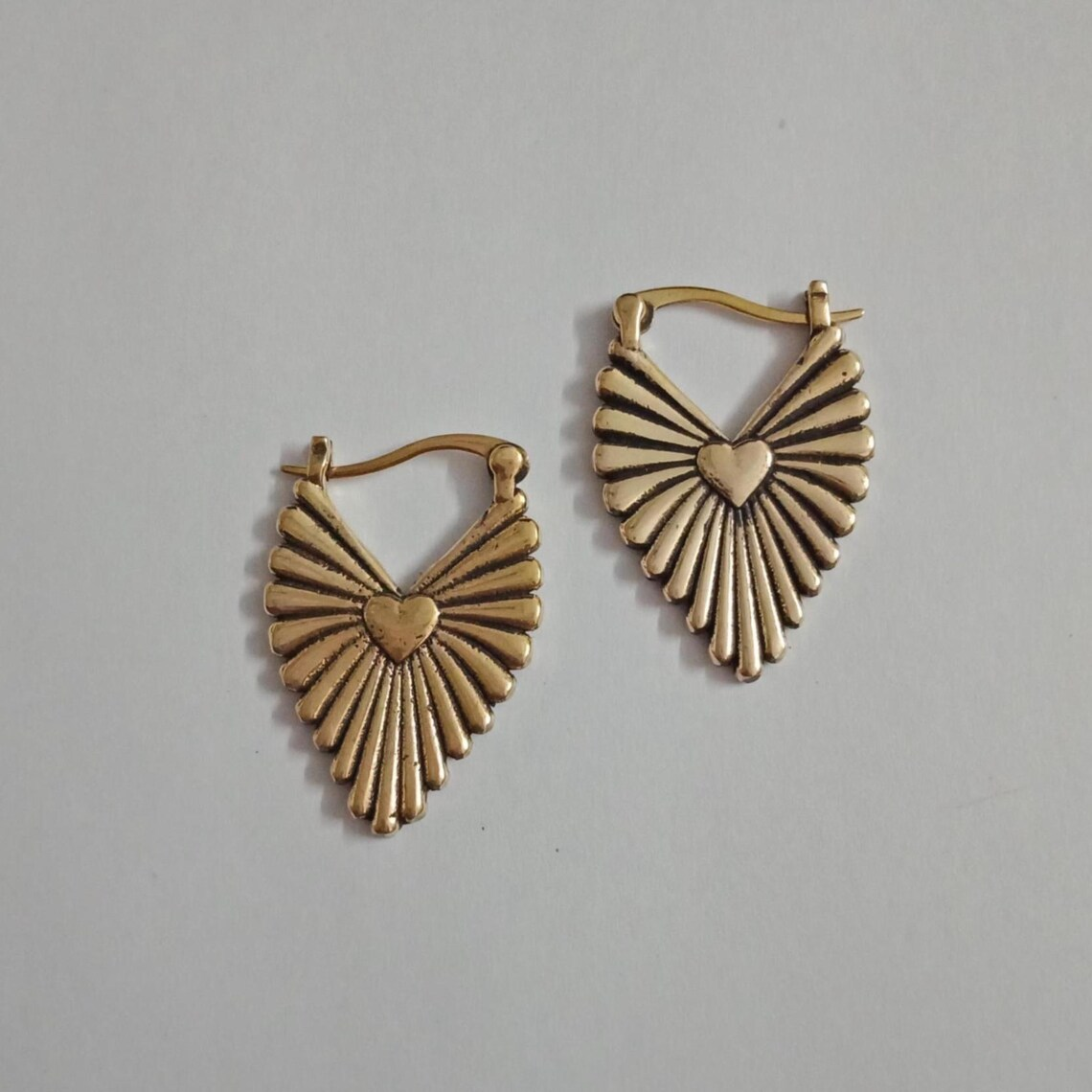 Vintage Style Gold Plated Heart Earrings