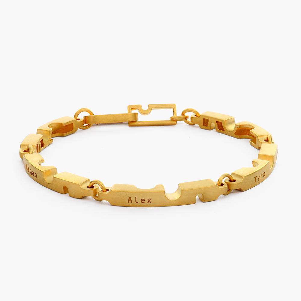 3-6 Names Personalized Engraved Bracelet Gold Plated Family Bracelet