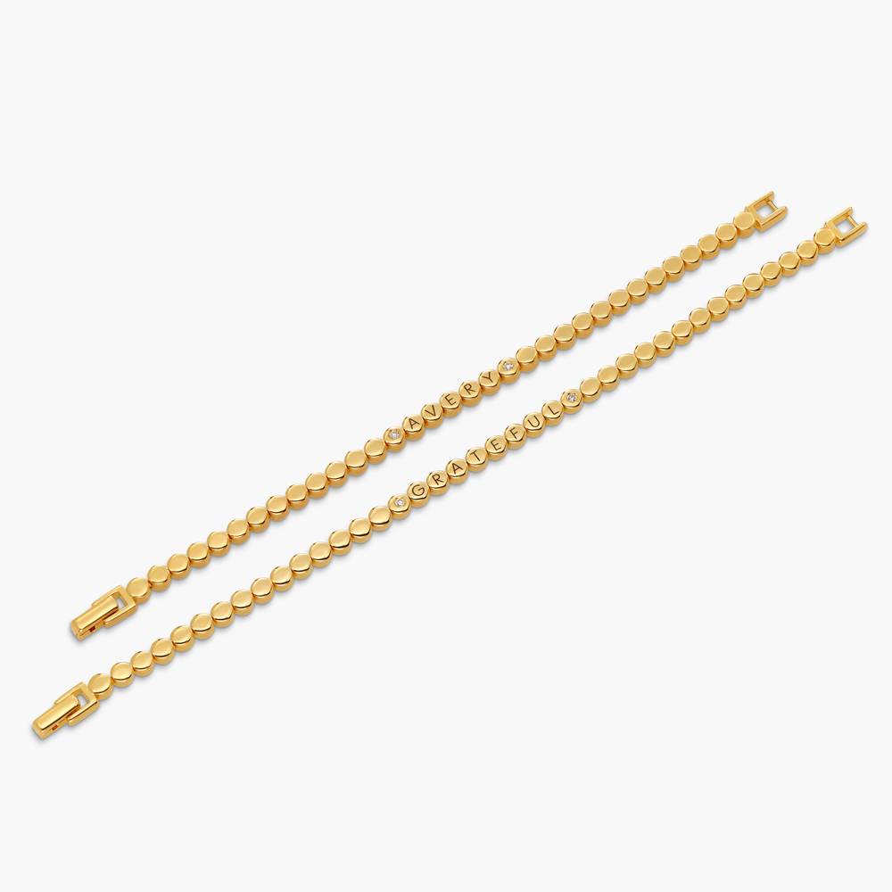 Engraved Dot Bracelet With Diamonds