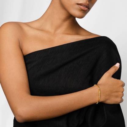 Engraved Dot Bracelet With Diamonds