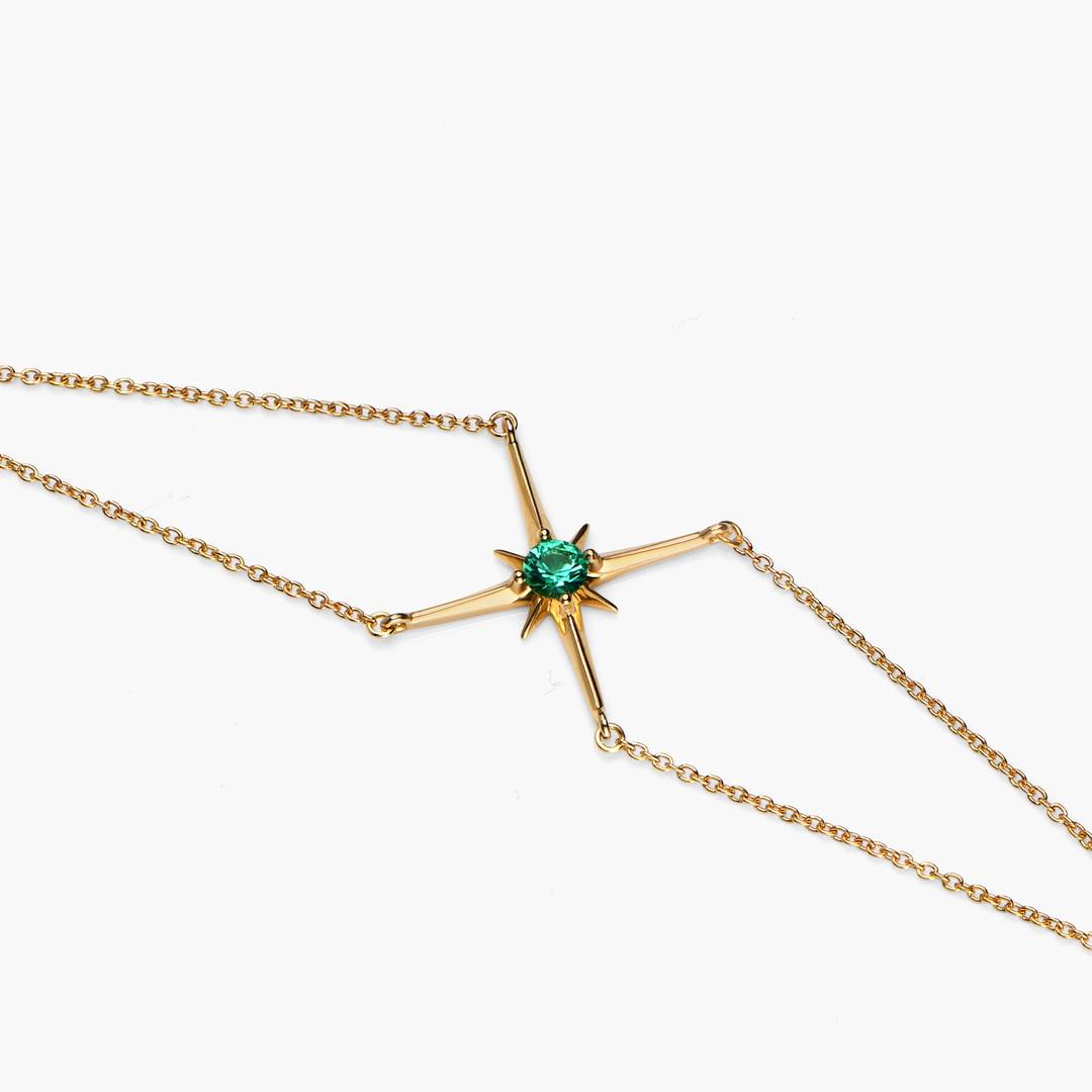 Engraved North Star Gemstone Bracelet Personalized Birthstone Bracelet