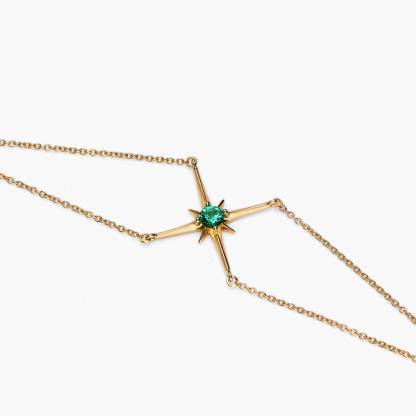 Engraved North Star Gemstone Bracelet Personalized Birthstone Bracelet