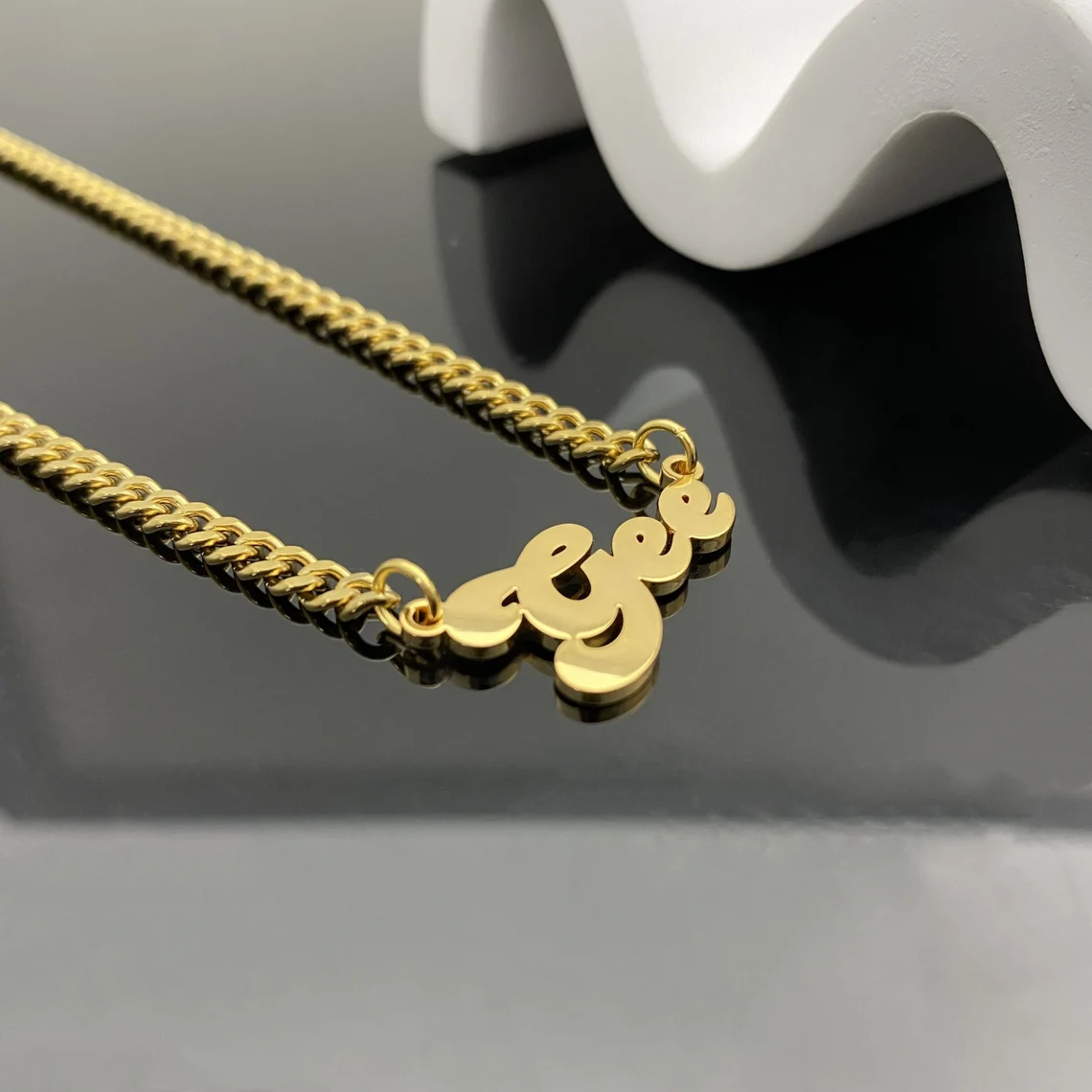 Customized Gold Plated Vintage Inspired Name Necklace