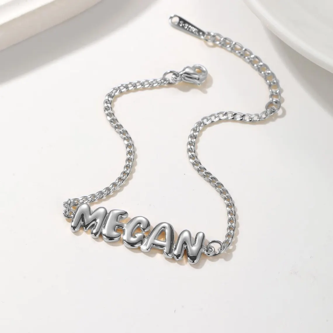 Personalized Cute Bubble Letter Name Bracelet