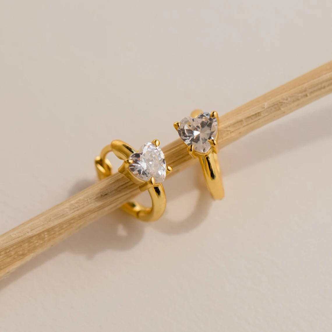 Heart Birthstone Personalized Hoop Earrings Huggie Earrings