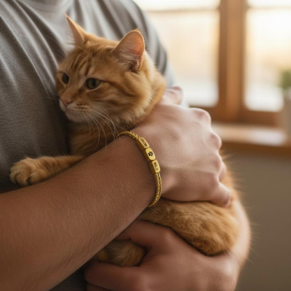 Personalized Pet Engraved Name Bracelet Dog & Cat Jewelry