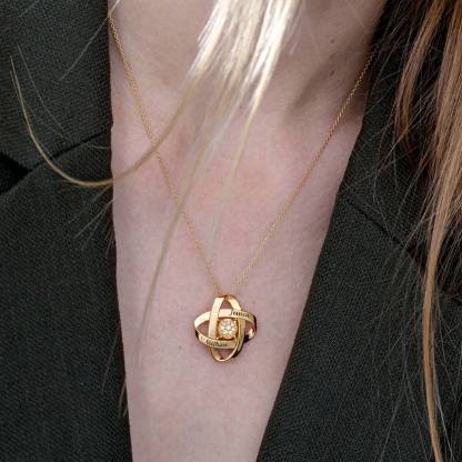 Diamond Galaxy Necklace Personalized Engraved Necklace