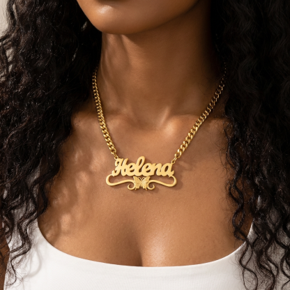 Personalized Butterfly Nameplate Pendant Necklace