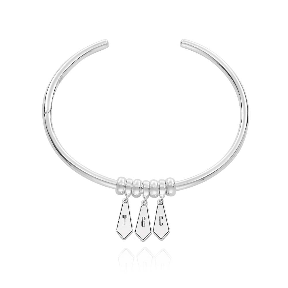 Drop Initial Bangle Bracelet Custom Initial Bracelet