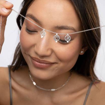 Halo Multi Initial Necklace with Diamonds Personalized Name Necklace