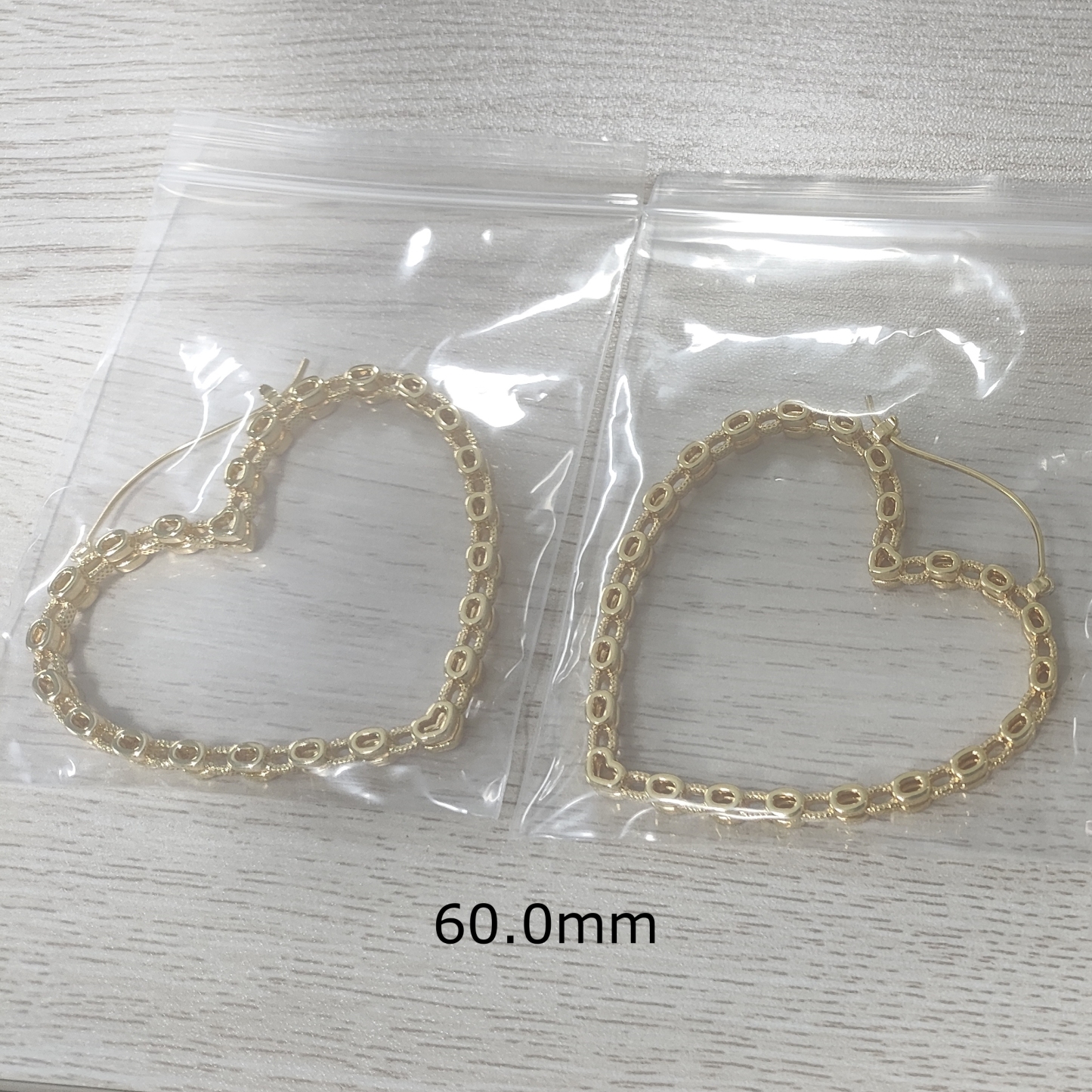 Heart Love RX Style Earrings Gold Plated Vintage Earrings