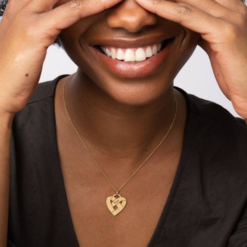 Heart Knot Necklace Personalized Number Name Necklace