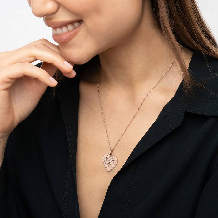 Heart Knot Necklace Personalized Number Name Necklace