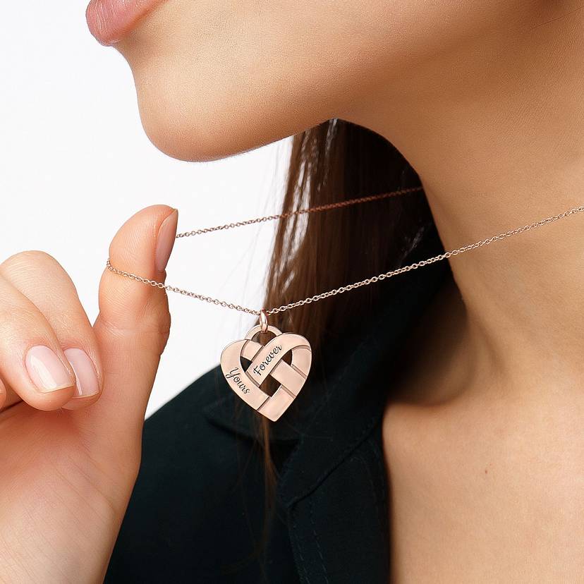 Heart Knot Necklace Personalized Number Name Necklace