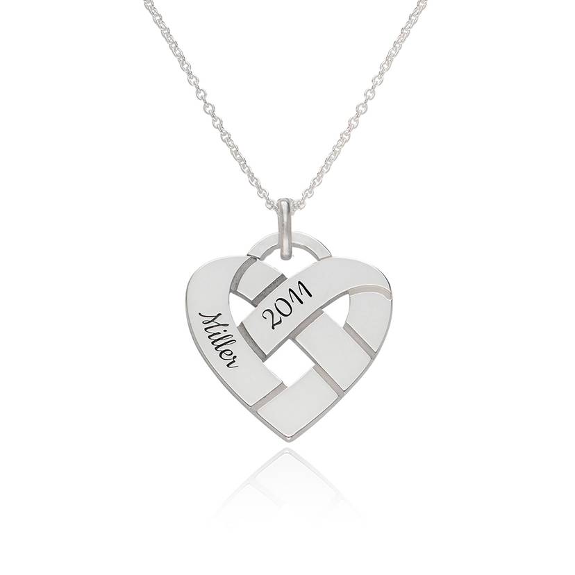 Heart Knot Necklace Personalized Number Name Necklace