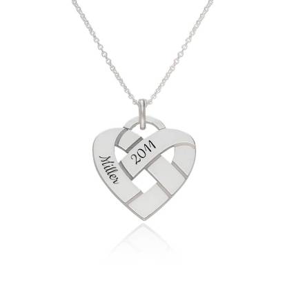 Heart Knot Necklace Personalized Number Name Necklace
