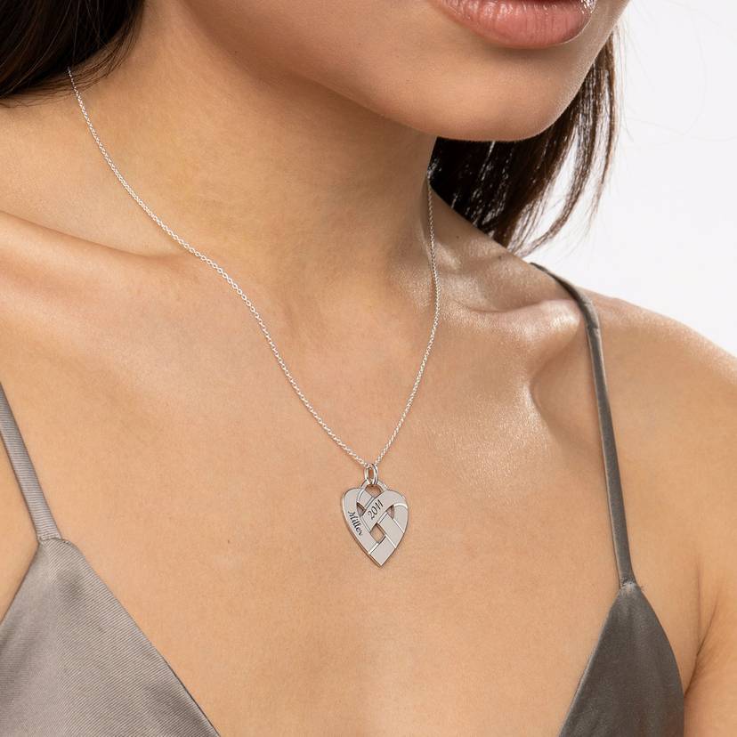 Heart Knot Necklace Personalized Number Name Necklace