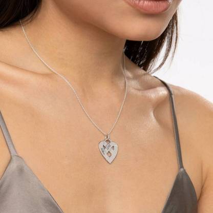 Heart Knot Necklace Personalized Number Name Necklace