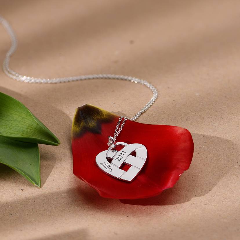 Heart Knot Necklace Personalized Number Name Necklace