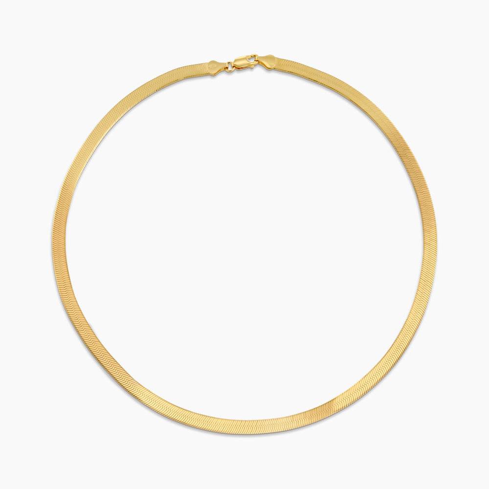 Herringbone Chain Engraved Necklace
