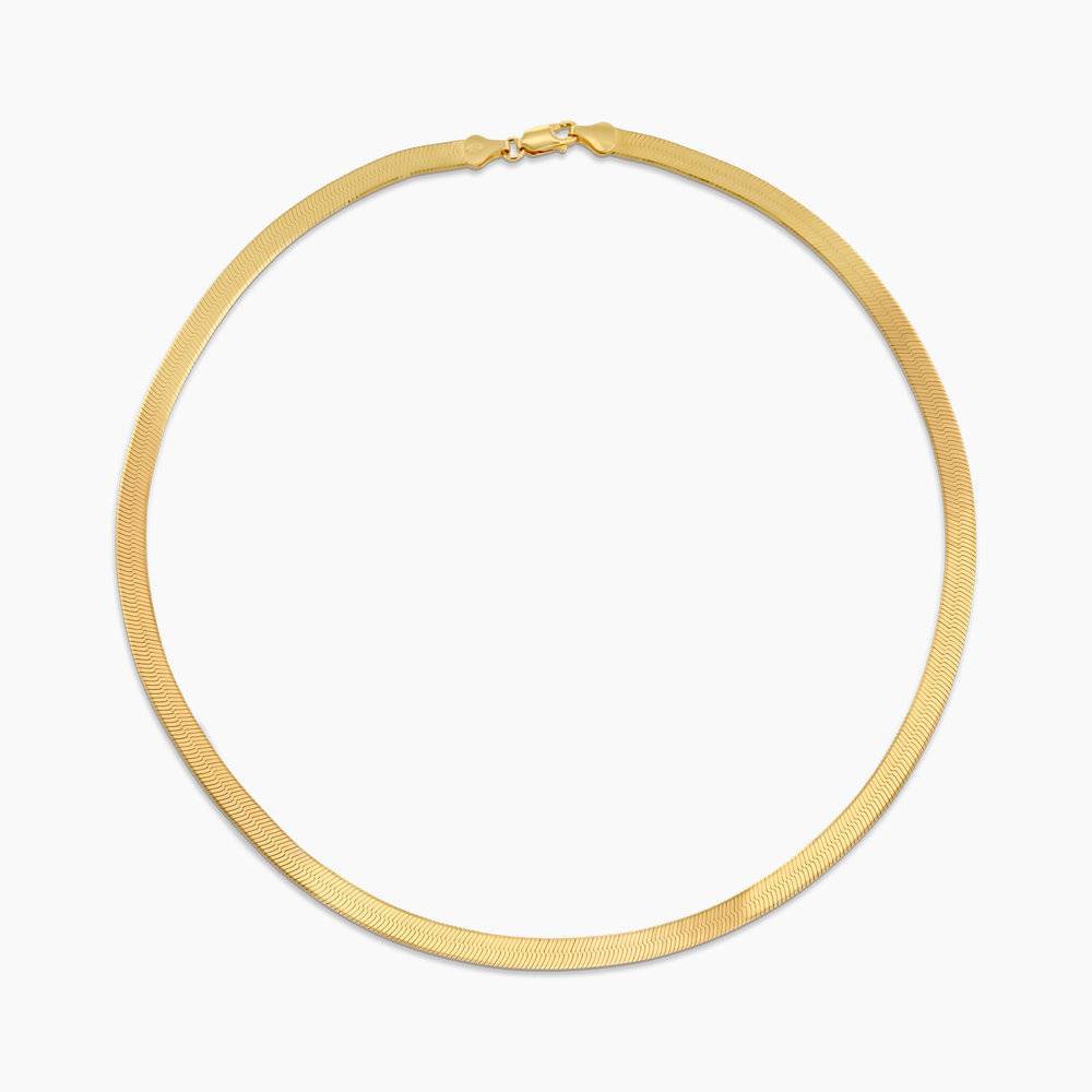 Herringbone Chain Engraved Necklace