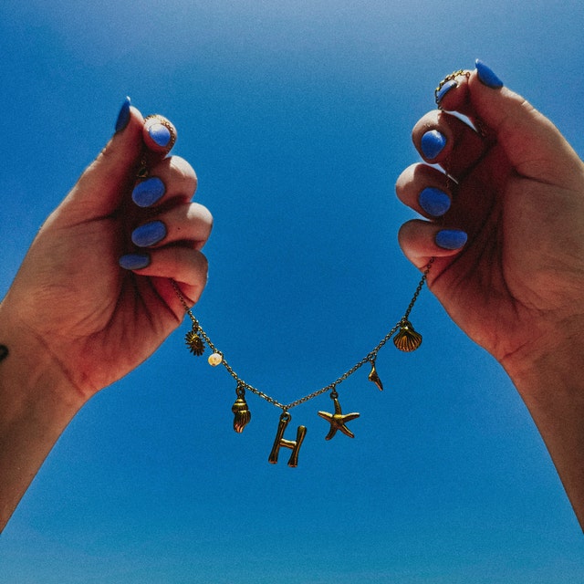 Sea Creatures Pendant Necklace Gold Plated Custom Engraved Necklace