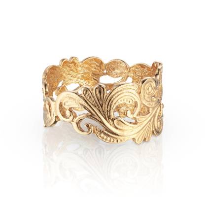 Wedding Ring Gold Plated Vintage Style Bridal Ring
