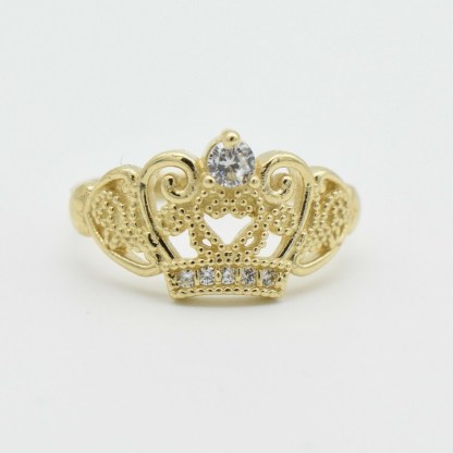 Zircon Crown Ring Cutom Engraved Ring 