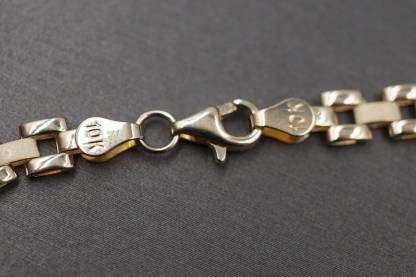 Rolex Style Link Chain Gold Plated Bracelet 5.3mm 6.3mm Width