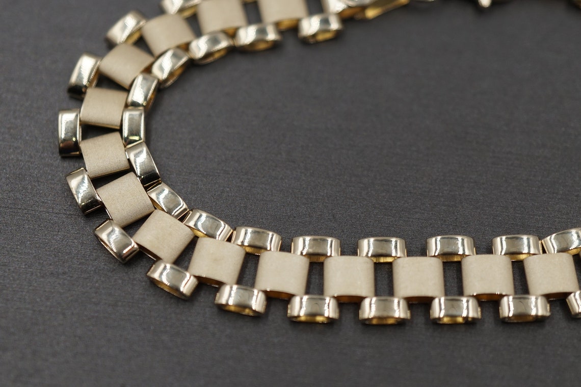 8.3mm Width Rolex Style Link Chain Gold Plated Bracelet