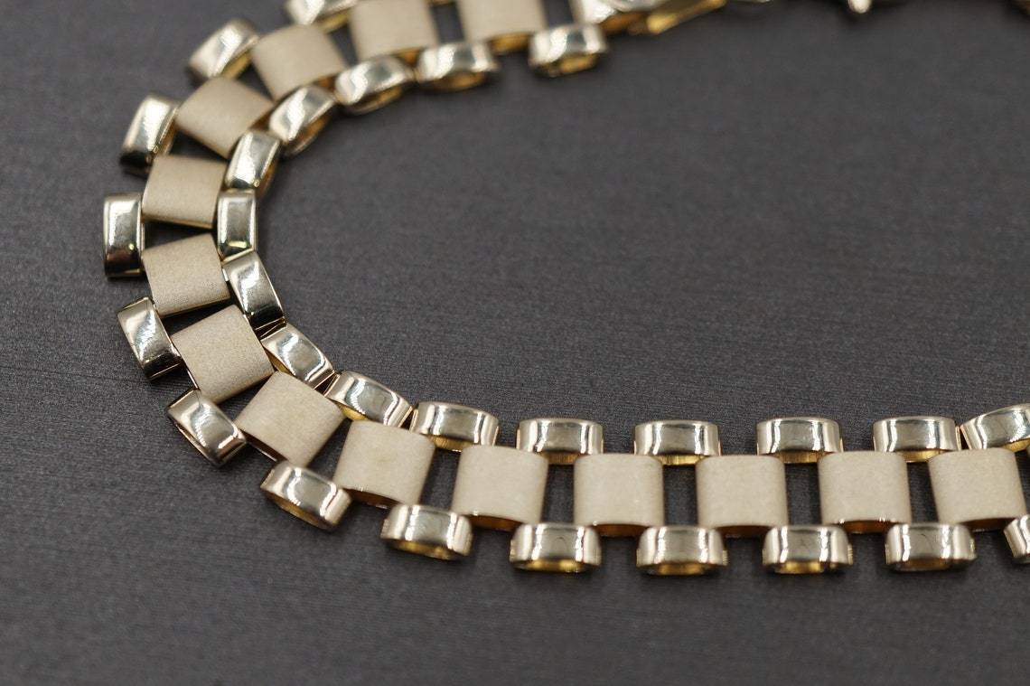 8.3mm Width Rolex Style Link Chain Gold Plated Bracelet