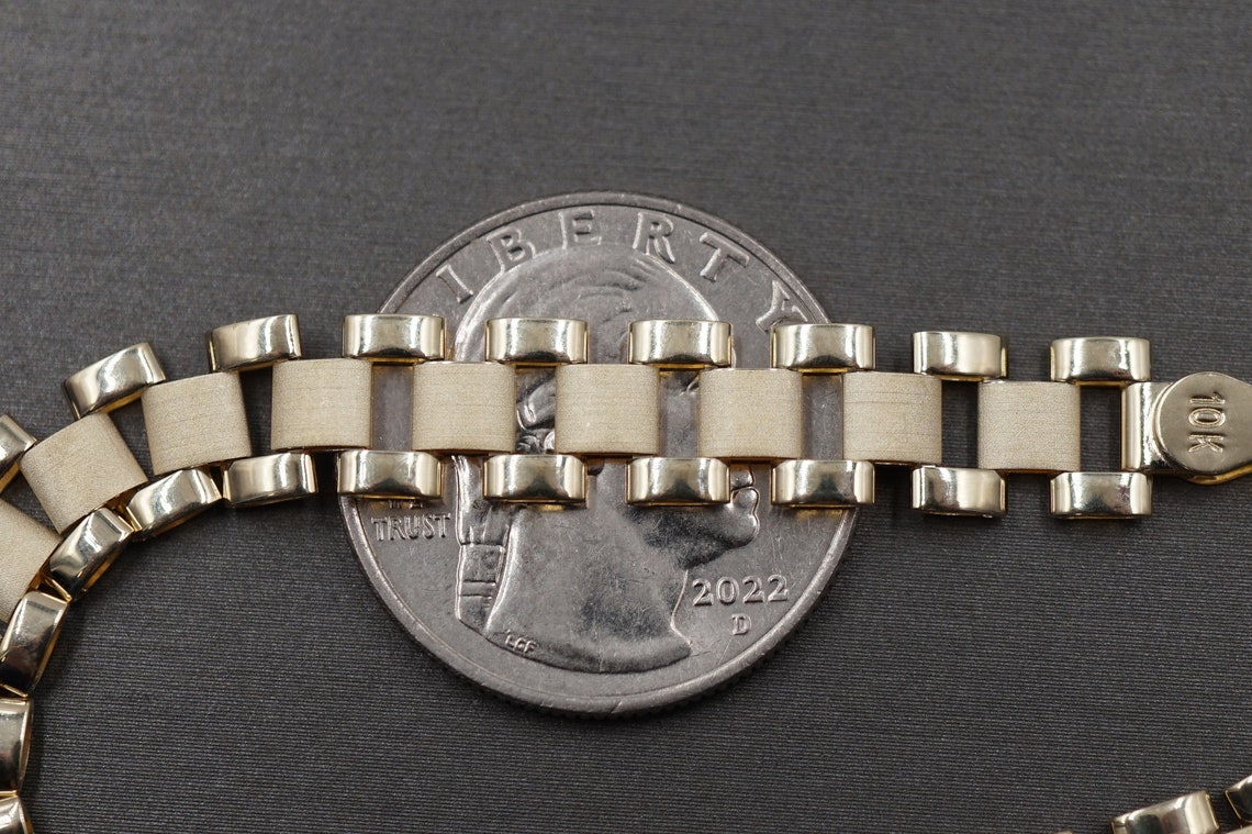 8.3mm Width Rolex Style Link Chain Gold Plated Bracelet