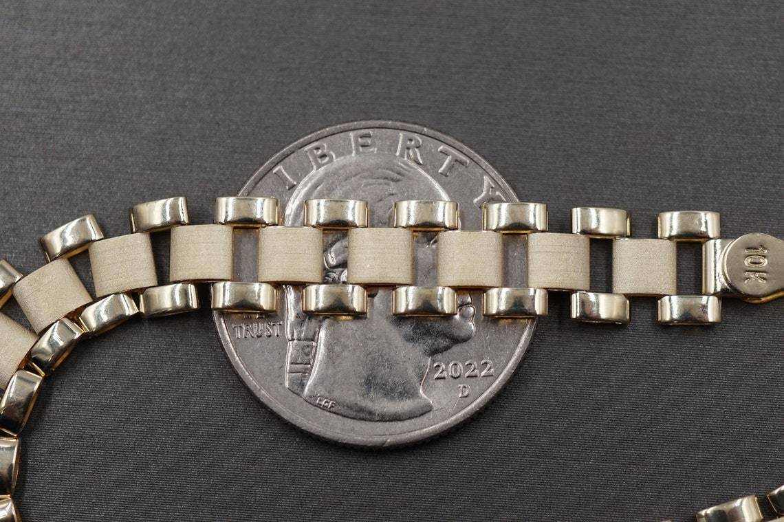 8.3mm Width Rolex Style Link Chain Gold Plated Bracelet