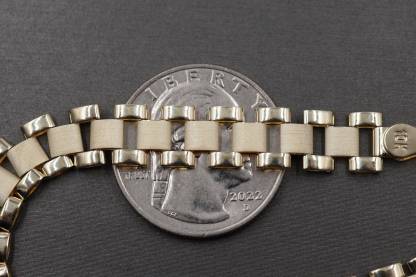 8.3mm Width Rolex Style Link Chain Gold Plated Bracelet