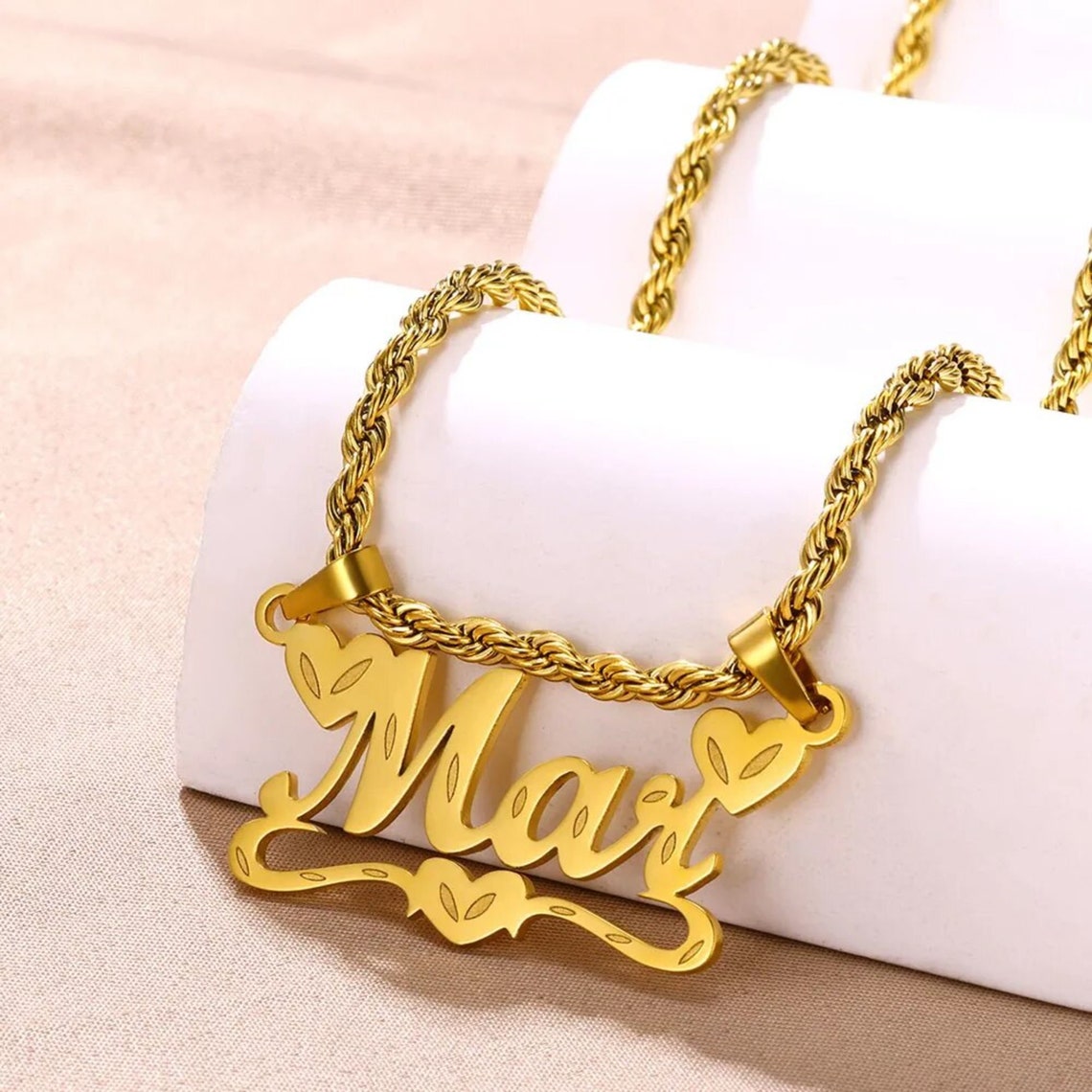 Heart Detachable Nameplate Personalized Name Necklace