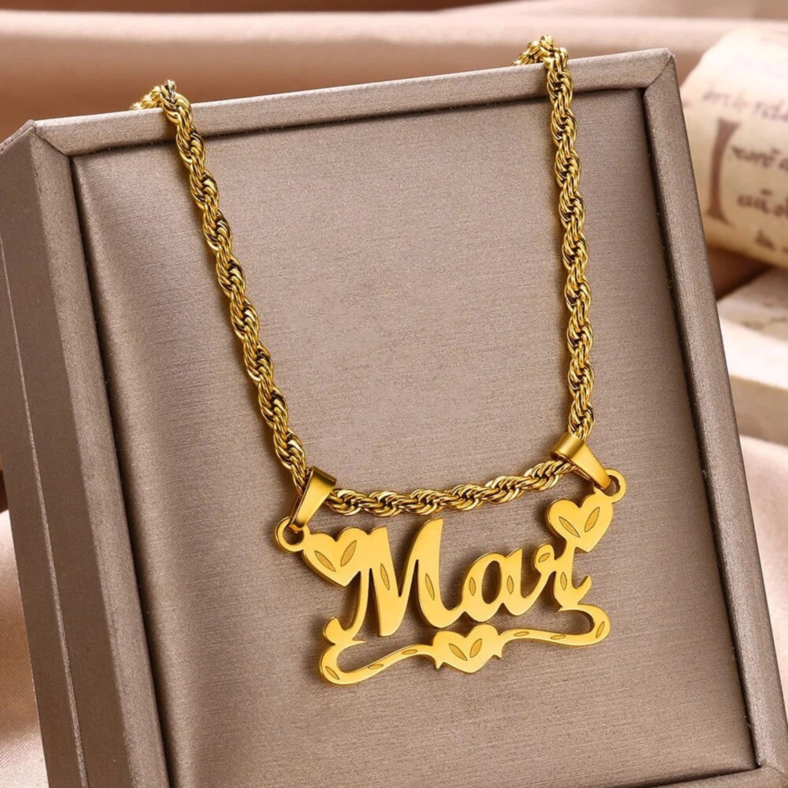 Heart Detachable Nameplate Personalized Name Necklace