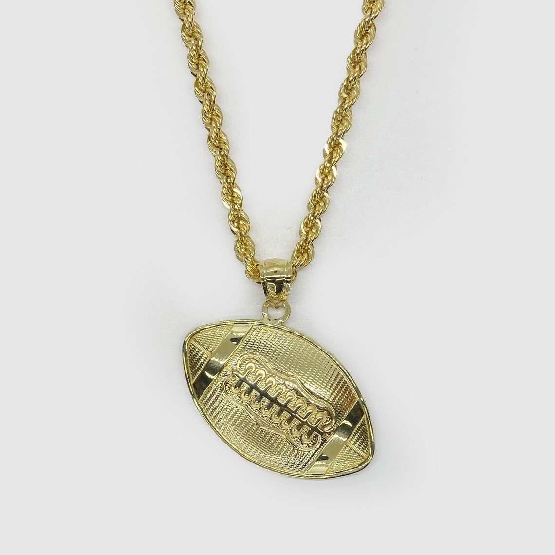 Gold Plated Football Classic Charm Pendant Necklace 