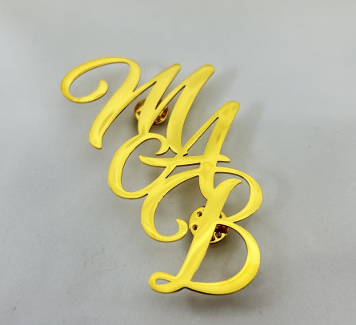 Personalized Initial Name Lapel Pin Men Brooch Pin