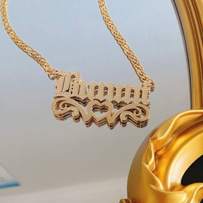Old English Font Double Plated Name Necklaces