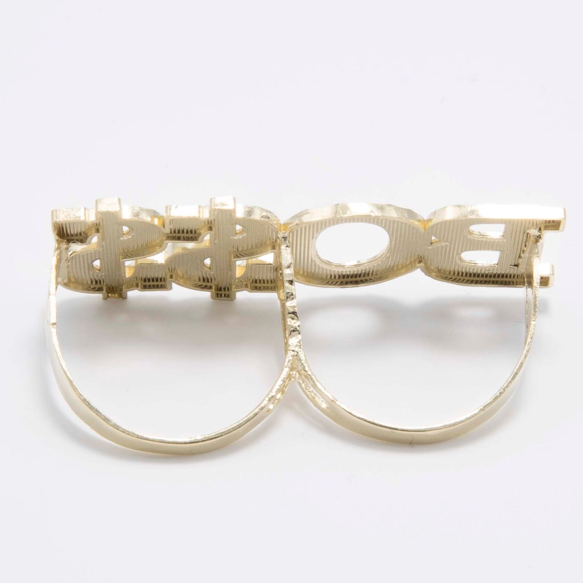 Diamond Cut BOSS Two Finger Ring
