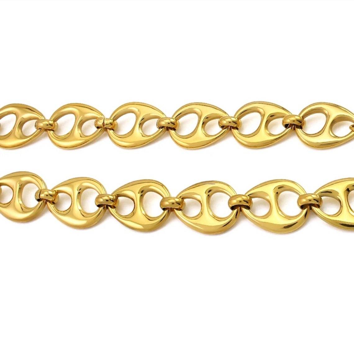 Puffed Mariner Anchor Stainless Steel Necklace