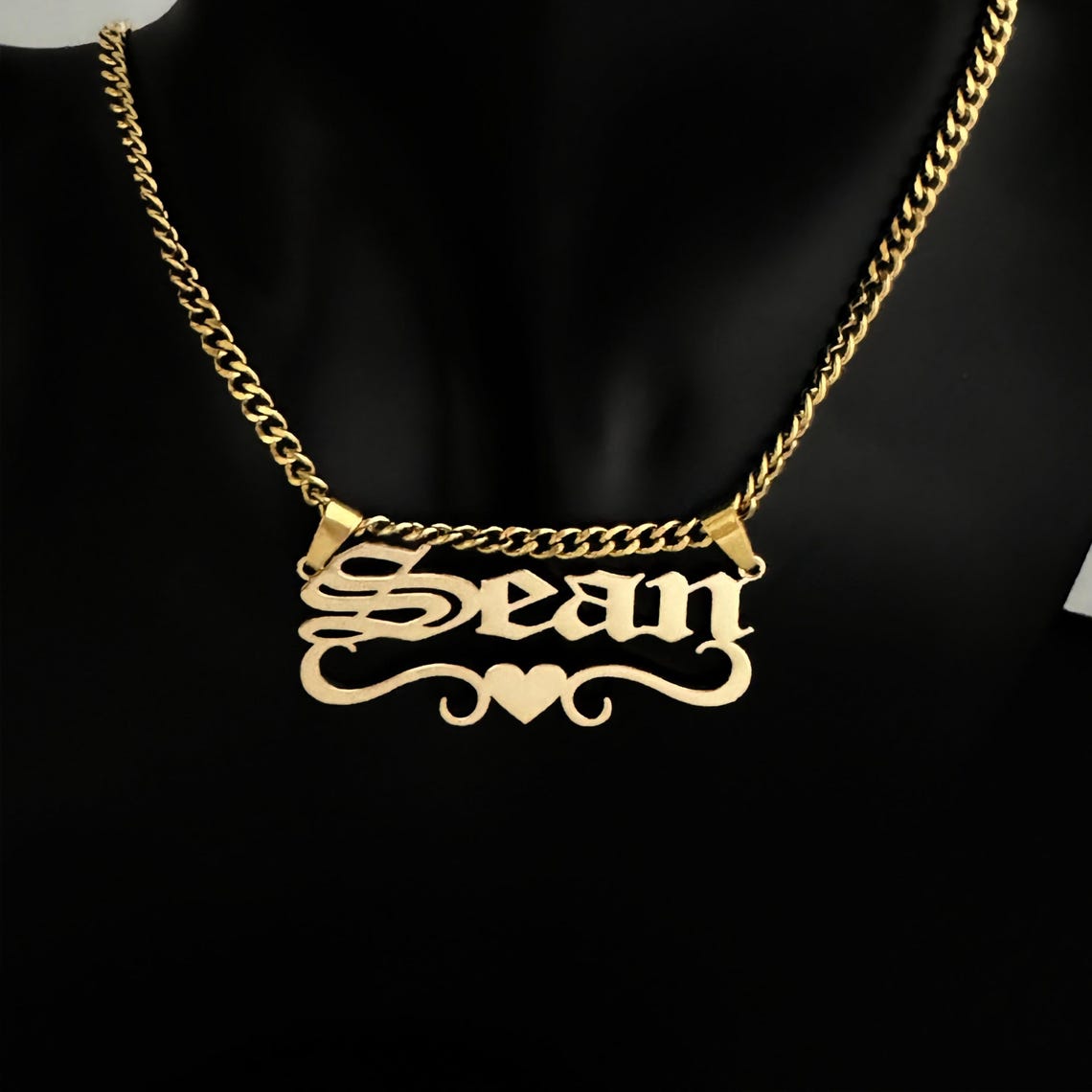 Old English Font Nameplated Necklace