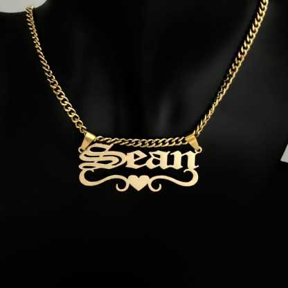 Old English Font Nameplated Necklace