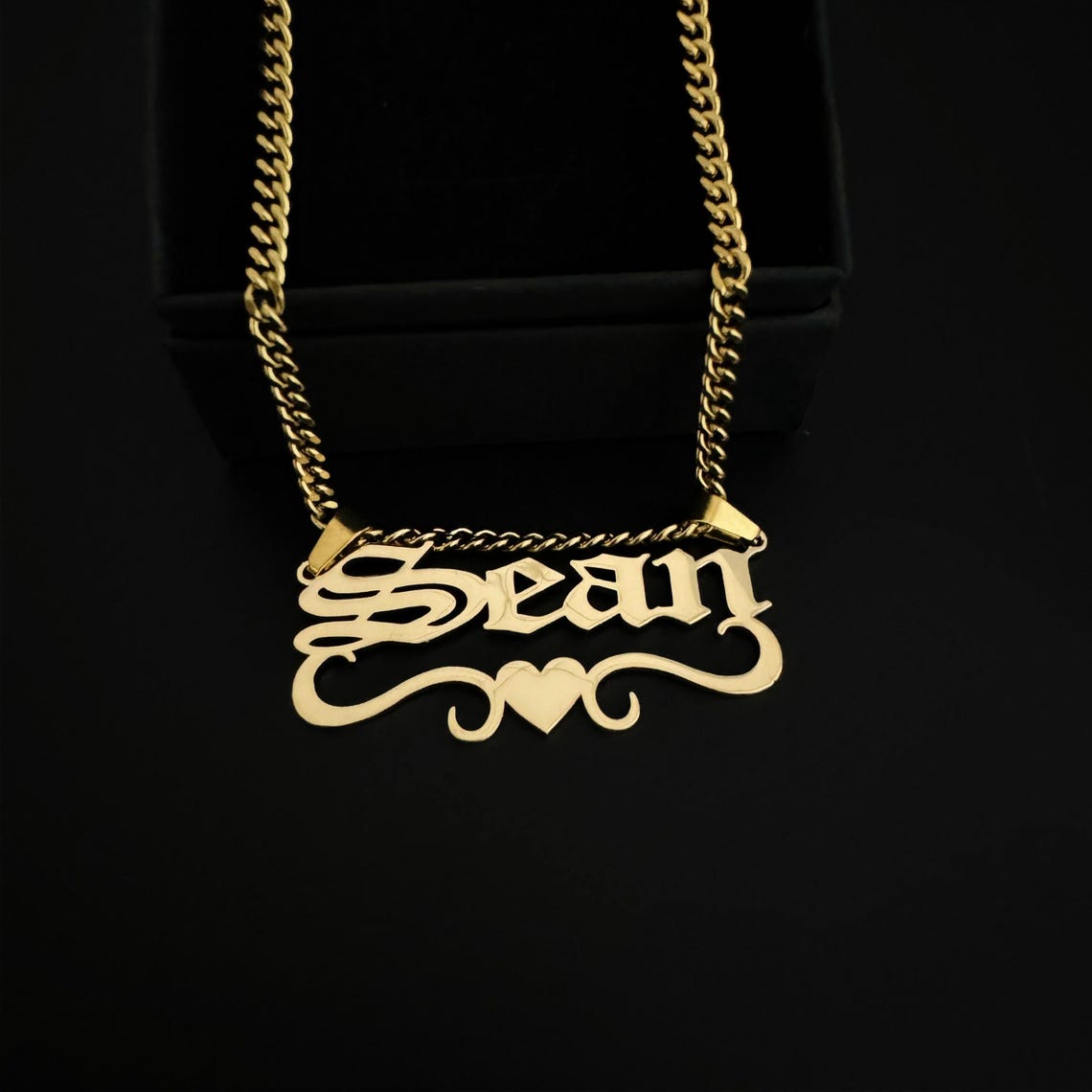 Old English Font Nameplated Necklace