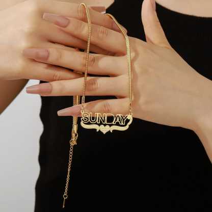 Snake Chain Hollw Name Necklace